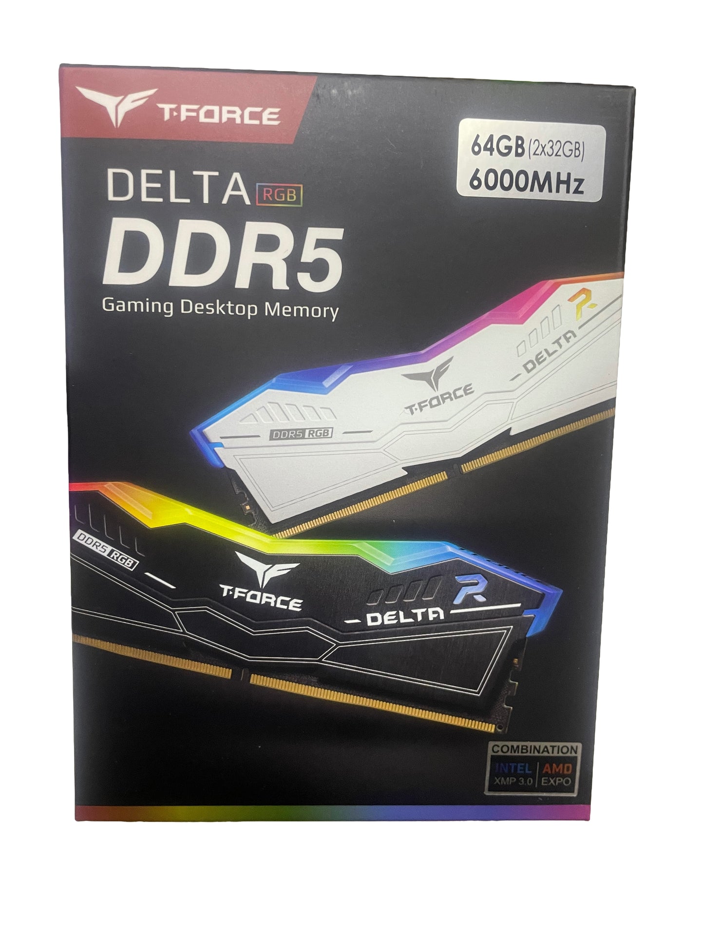 Team T-FORCE DELTA RGB 6000Mhz 64GB (2x32GB) Black (DDR5) RGBB