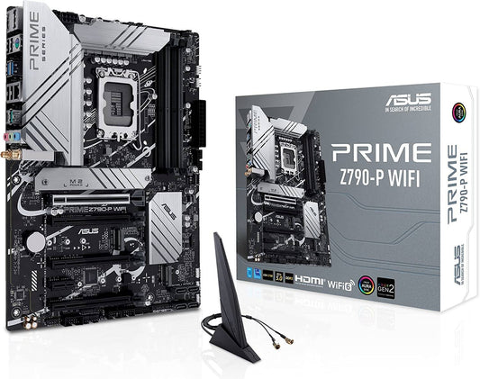 Asus Prime Z790-P WiFi ATX Motherboard, Socket Intel LGA1700, Z790 Chipset, PCIe 5.0, 128GB DDR5 Max Memory, 3x M 2 Slots, WiFi 6, Bluetooth v5.2, 2.5Gb LAN, 14+1 Power Stages | 90MB1CJ0-M1EAY0